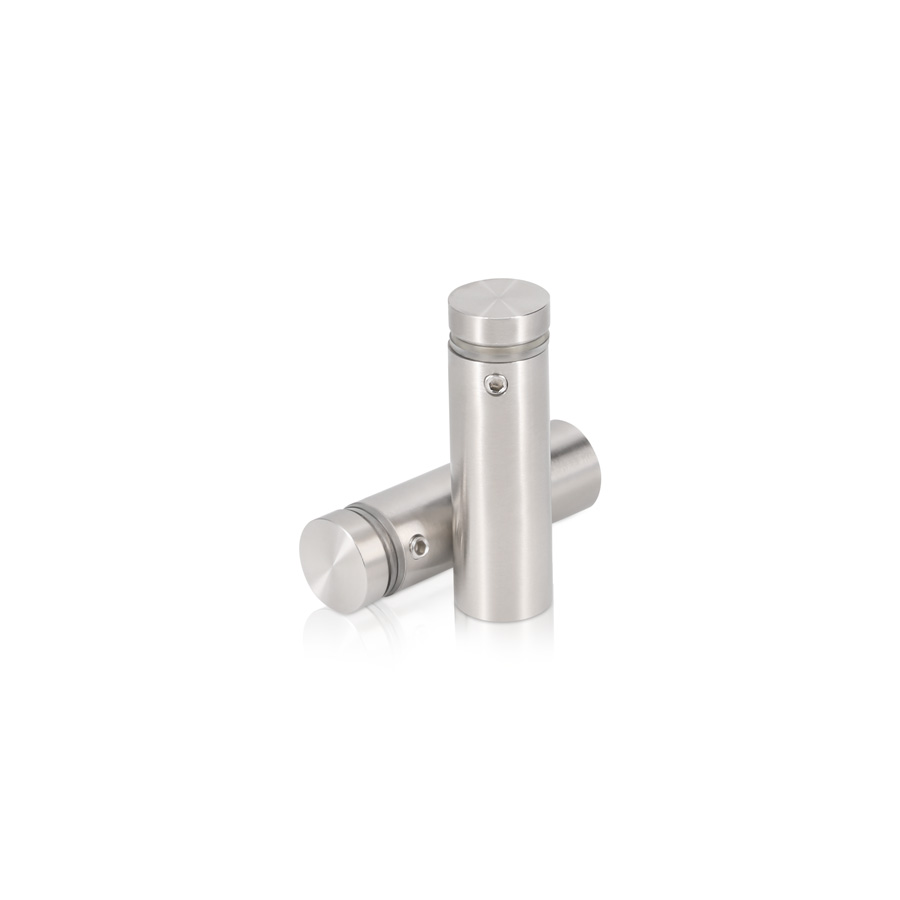 5/8'' Diameter X 1-3/4'' Barrel Length, (304) Stainless Steel Brushed Finish. Easy Fasten Standoff (For Inside / Outside use) Tamper Proof Standoff [Required Material Hole Size: 7/16'']