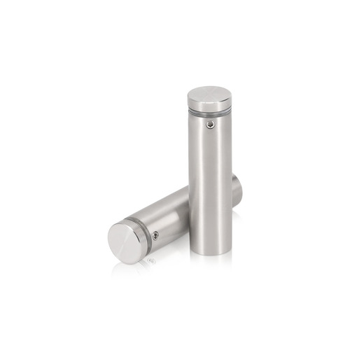 3/4'' Diameter X 2-1/2'' Barrel Length, (304) Stainless Steel Brushed Finish. Easy Fasten Standoff (For Inside / Outside use) Tamper Proof Standoff [Required Material Hole Size: 7/16'']