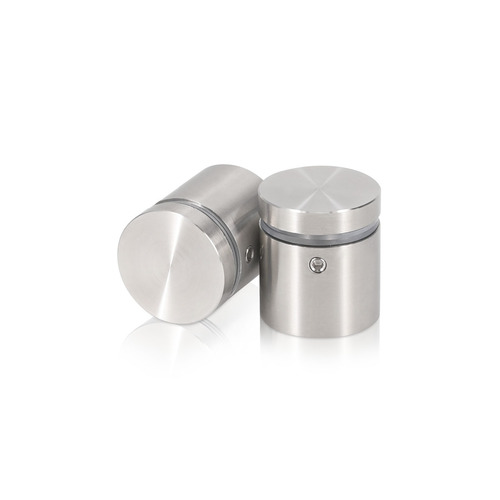 1'' Diameter X 3/4'' Barrel Length, (304) Stainless Steel Brushed Finish. Easy Fasten Standoff (For Inside / Outside use) Tamper Proof Standoff [Required Material Hole Size: 7/16'']