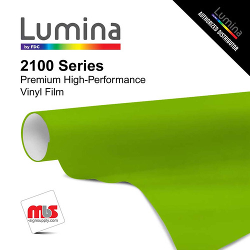 48'' x 5 Yards Lumina® 2100 Gloss Vibrant Green 9 Year Unpunched 2 Mil Cast Vinyl Film (Color Code 347)