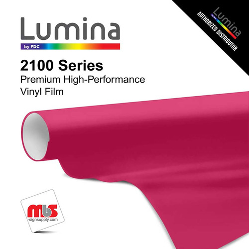 36'' x 5 Yards Lumina® 2100 Gloss Hot Pink 9 Year Unpunched 2 Mil Cast Vinyl Film (Color Code 056)