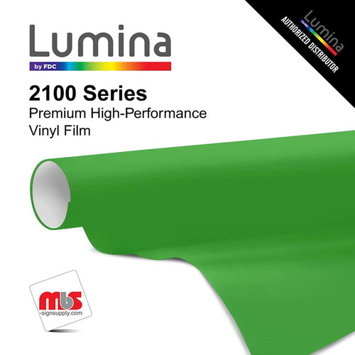 18'' x 50 Yards Lumina® 2100 Gloss Apple Green 9 Year Unpunched 2 Mil Cast Vinyl Film (Color Code 069)