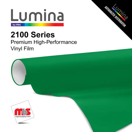 15'' x 50 Yards Lumina® 2100 Gloss Medium Green 9 Year Unpunched 2 Mil Cast Vinyl Film (Color Code 106)