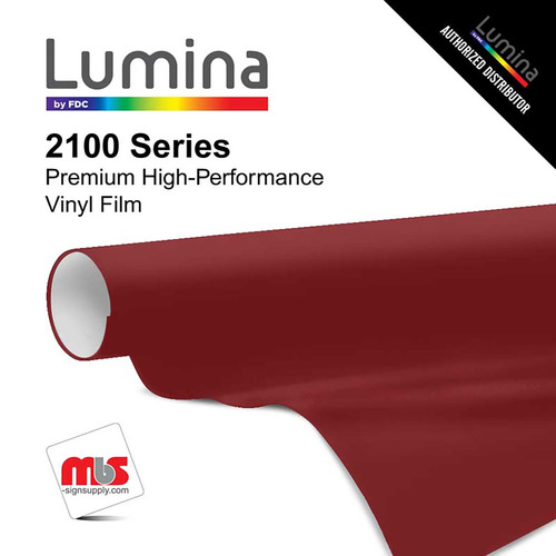 60'' x 10 Yards Lumina® 2100 Gloss Burgundy 9 Year Unpunched 2 Mil Cast Vinyl Film (Color Code 012)