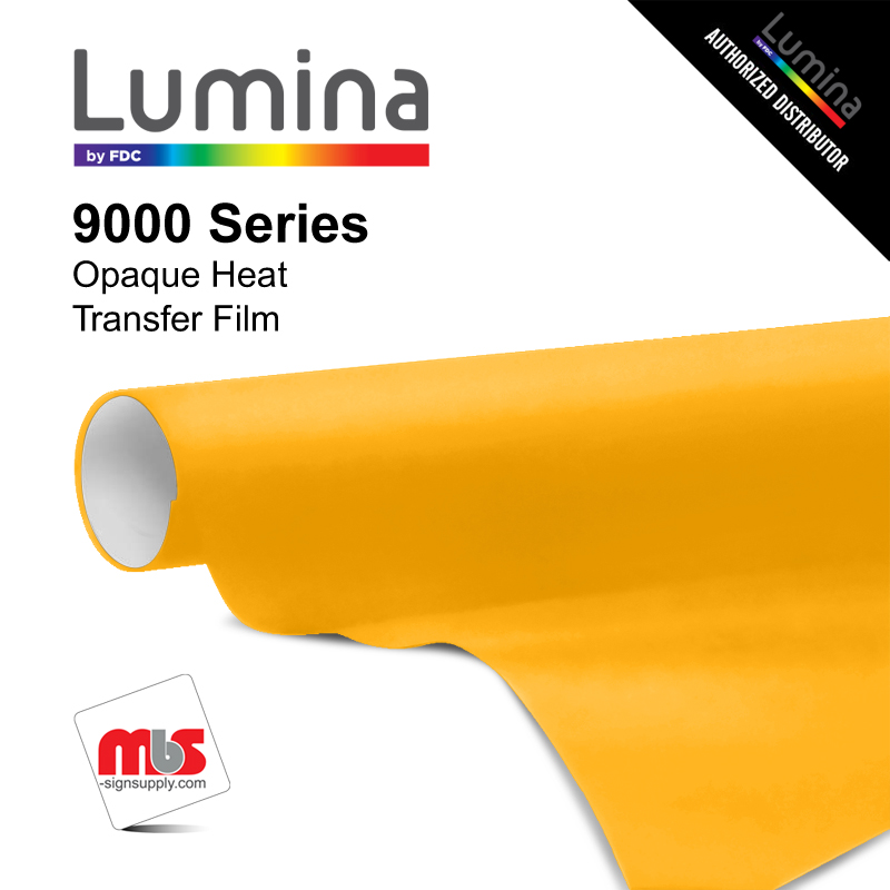 15'' x 10 Yards Lumina® 9000 Semi-Matte Yellow 2 Year Unpunched 3.5 Mil Heat Transfer Vinyl (Color code 006)