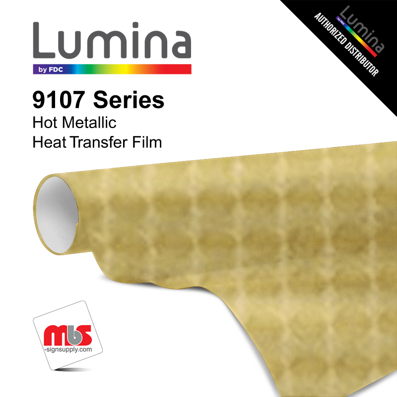 15'' x 25 Yards Lumina® 9107 Gloss Gold 2 Year Unpunched 3.5 Mil Heat Transfer Vinyl (Color code 004)