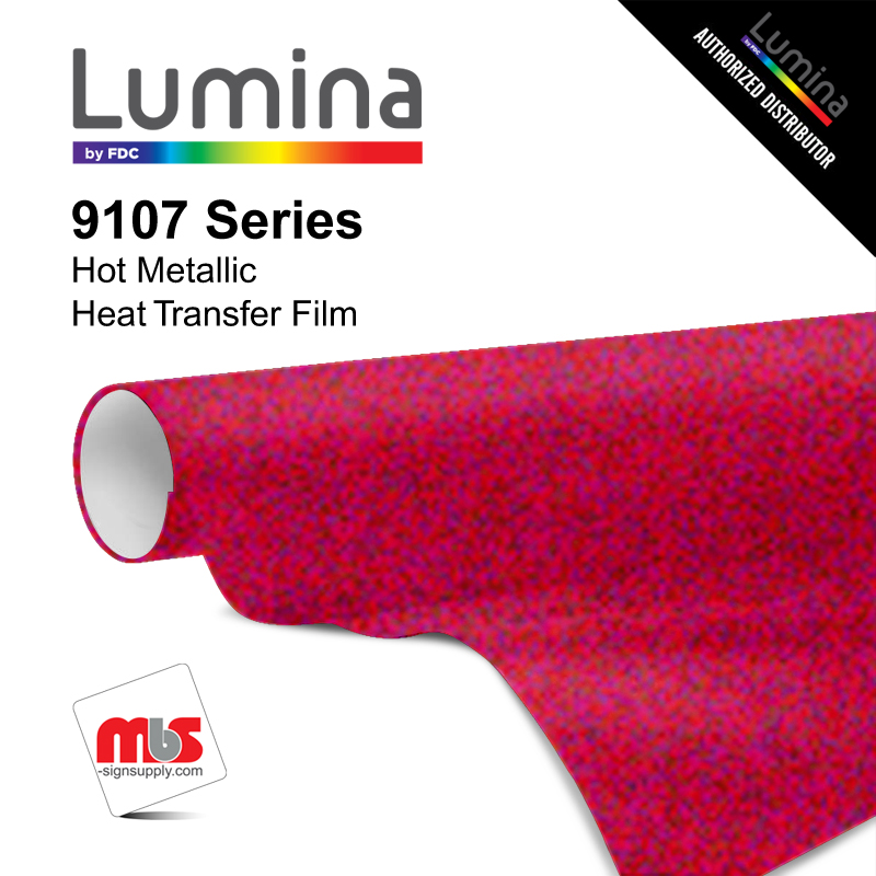 15'' x 10 Yards Lumina® 9107 Gloss Red Metallic 2 Year Unpunched 3.5 Mil Heat Transfer Vinyl (Color code 119)