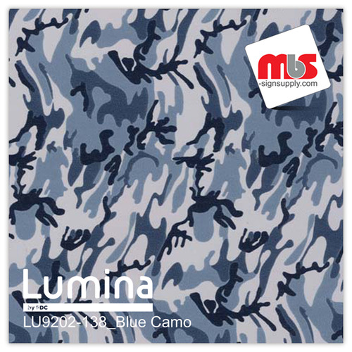 15'' x 22 Yards Lumina® 9202 Matte Blue Camouflage 1 Year Unpunched 2.4 Mil Heat Transfer Vinyl (Color code 138)
