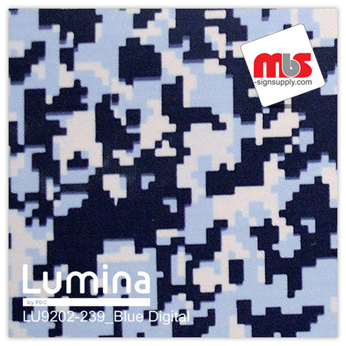 15'' x 5 Yards Lumina® 9202 Matte Blue Digital Camouflage 1 Year Unpunched 2.4 Mil Heat Transfer Vinyl (Color code 239)