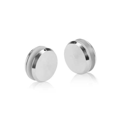 1-1/2'' Diameter Brushed Stainless Steel 304, Mini Mall Front Clamp (Material Thickness Accepted: 1/4'' to 1/2'')