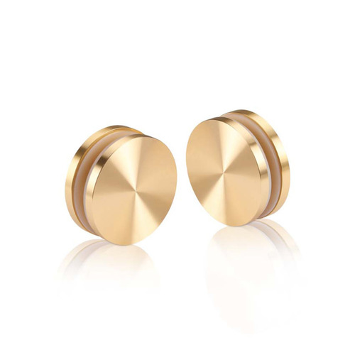 2'' Diameter Champagne Anodized Aluminum, 180 Degree Mall Front Clamp (Material Thickness Accepted: 1/4'' to 1/2'')
