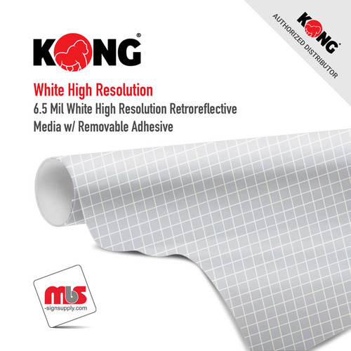 24'' x 50 Yard Roll - Kong White High Resolution 6.5 Mil Reflective Vinyl