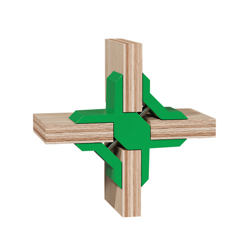 Cross Connector, ABS Green (Pantone 355C) for 5/8'' and 3/4'' Panels