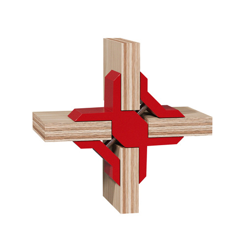 Cross Connector, ABS Red (Pantone 200C) for 5/8'' and 3/4'' Panels