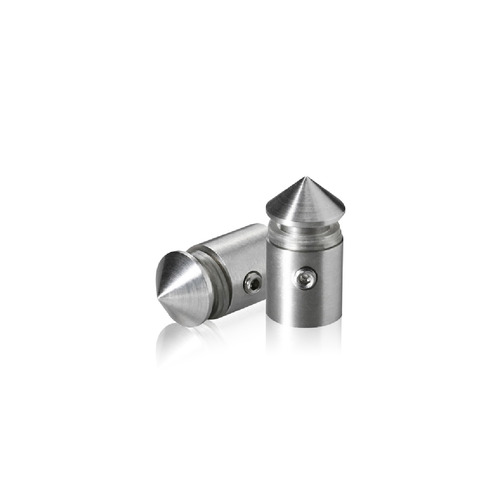 1/2'' Diameter X 1/2'' Barrel Length Stainless Steel Standoffs Conical Head  Satin Brushed Finish (for Indoor) [Required Material Hole Size: 3/8'']