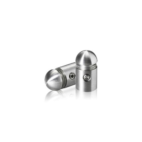 1/2'' Diameter X 1/2'' Barrel Length Stainless Steel Standoffs Rounded Head  Satin Brushed Finish (for Indoor) [Required Material Hole Size: 3/8'']