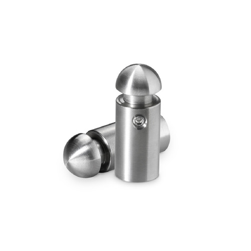 1/2'' Diameter X 1'' Barrel Length Stainless Steel Standoffs Rounded Head Satin Brushed Finish (for Indoor) [Required Material Hole Size: 3/8'']