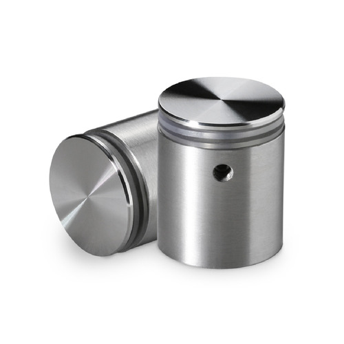 1'' Diameter X 1'' Barrel Length Stainless Steel (201) Standoffs Flat Head Satin Brushed Finish (for Inside Use) [Required Material Hole Size: 3/8'']