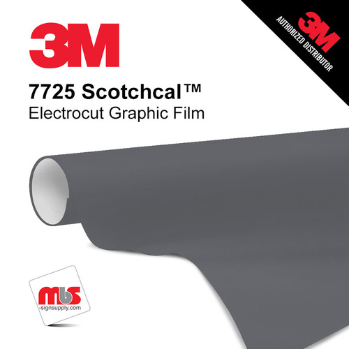 15'' x 10 Yards 3M™ 7725 Scotchcal™ ElectroCut™ Gloss Mid Grey 8 year Punched 2 Mil Cast Graphic Vinyl Film (Color Code 061)