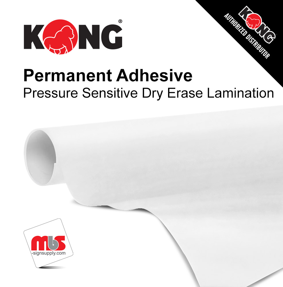 51'' W x 150'' H - 1 MIL Pressure Sensitive Dry Erase Lamination - 3'' Core