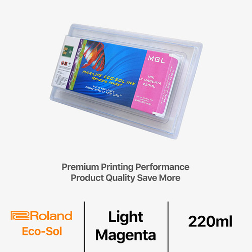 Roland Eco-Sol Max 220ml Remanufactured Light Magenta Ink Cartridge for Soljet/VersaCamm