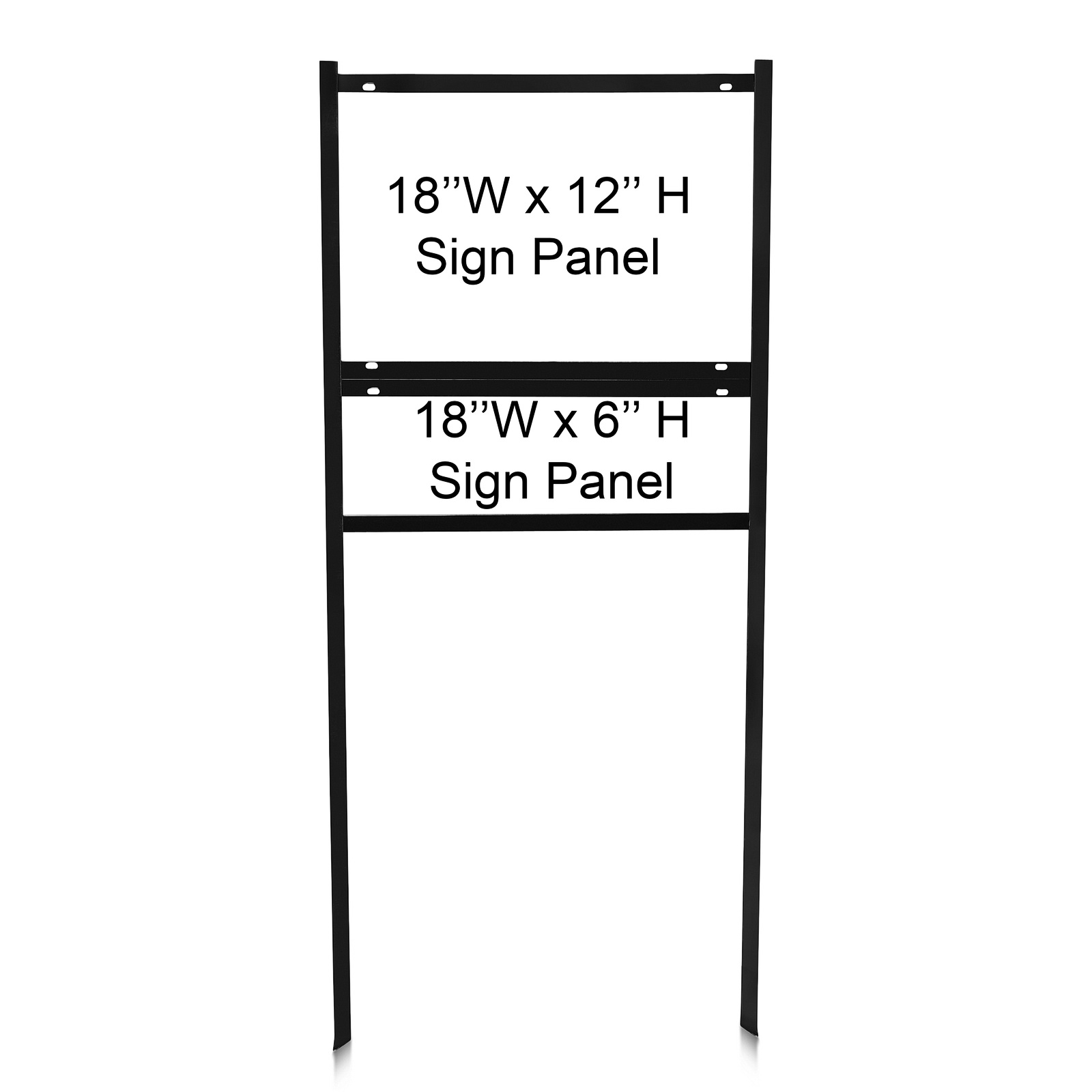 18'' Wide x 12'' Tall Black Single Rider Slide-in/Bolt-in Real Estate Sign Panel Frame (accepts up to 1/8'' thickness)