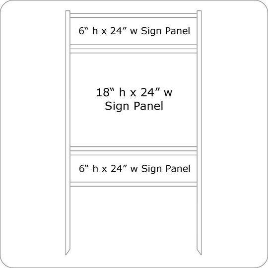 24'' Wide x 18''Tall White Double Rider Slide-in/Bolt-in Real Estate Sign Panel Frame (accepts up to 1/8'' thickness)