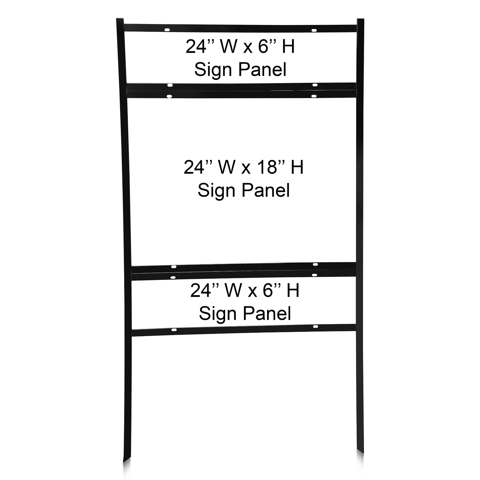 24'' Wide x 18''Tall Black Double Rider Slide-in/Bolt-in Real Estate Sign Panel Frame (accepts up to 1/8'' thickness)