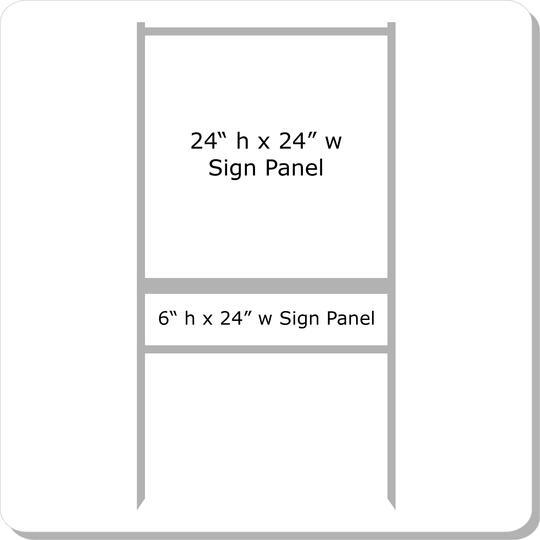 24'' Wide x 24'' Tall Gray Single Rider Slide-in/Bolt-in Real Estate Sign Panel Frame (accepts up to 1/8'' thickness)