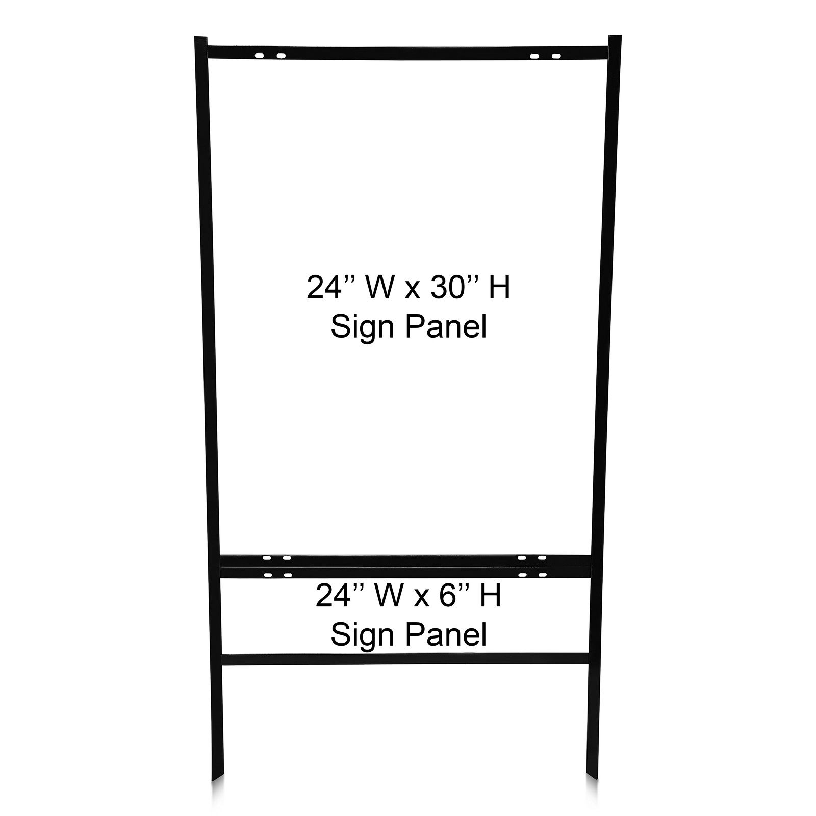 24'' Wide x 30'' Tall Black Single Rider Slide-in/Bolt-in Real Estate Sign Panel Frame (accepts up to 1/8'' thickness)