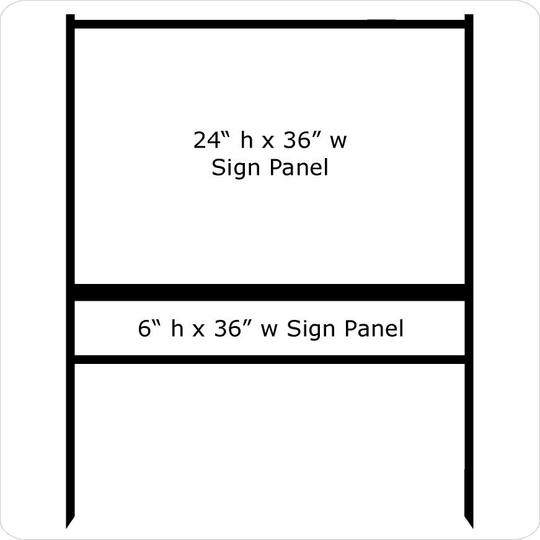 36'' Wide x 24'' Tall Black Single Rider Slide-in Real Estate Sign Panel Frame (accepts up to 1/8'' thickness)