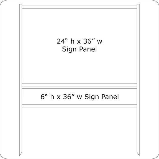 36'' Wide x 24'' Tall White Single Rider Slide-in Real Estate Sign Panel Frame (accepts up to 1/8'' thickness)