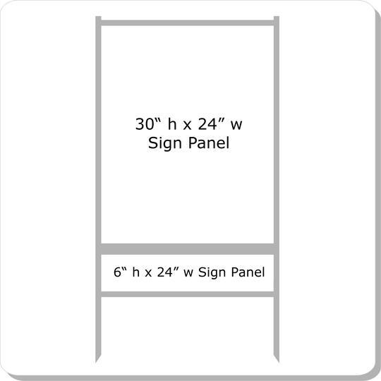 24'' Wide x 30'' Tall Gray Single Rider Slide-in/Bolt-in Real Estate Sign Panel Frame (accepts up to 1/8'' thickness)