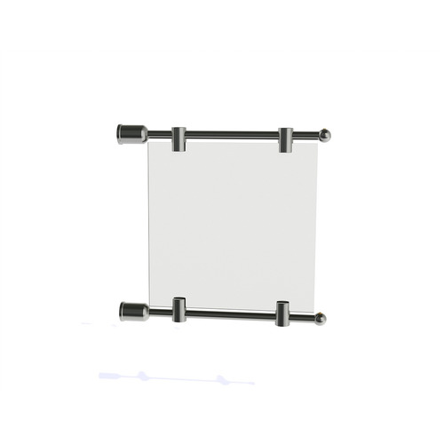 Set of 2, 3/8'' Diameter Rod Projecting Sign, Stainless Steel Satin Brushed Finish, 9 13/16”. Material thickness up to 5/16”