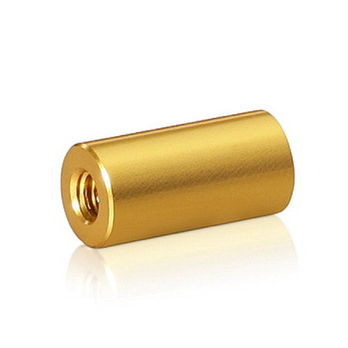 10-24 Threaded Barrels Diameter: 3/8'', Length: 3/4'', Gold Anodized Aluminum [Required Material Hole Size: 7/32'' ]