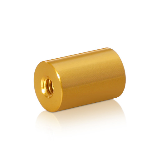 10-24 Threaded Barrels Diameter: 1/2'', Length: 3/4'', Gold Anodized Aluminum [Required Material Hole Size:  ]