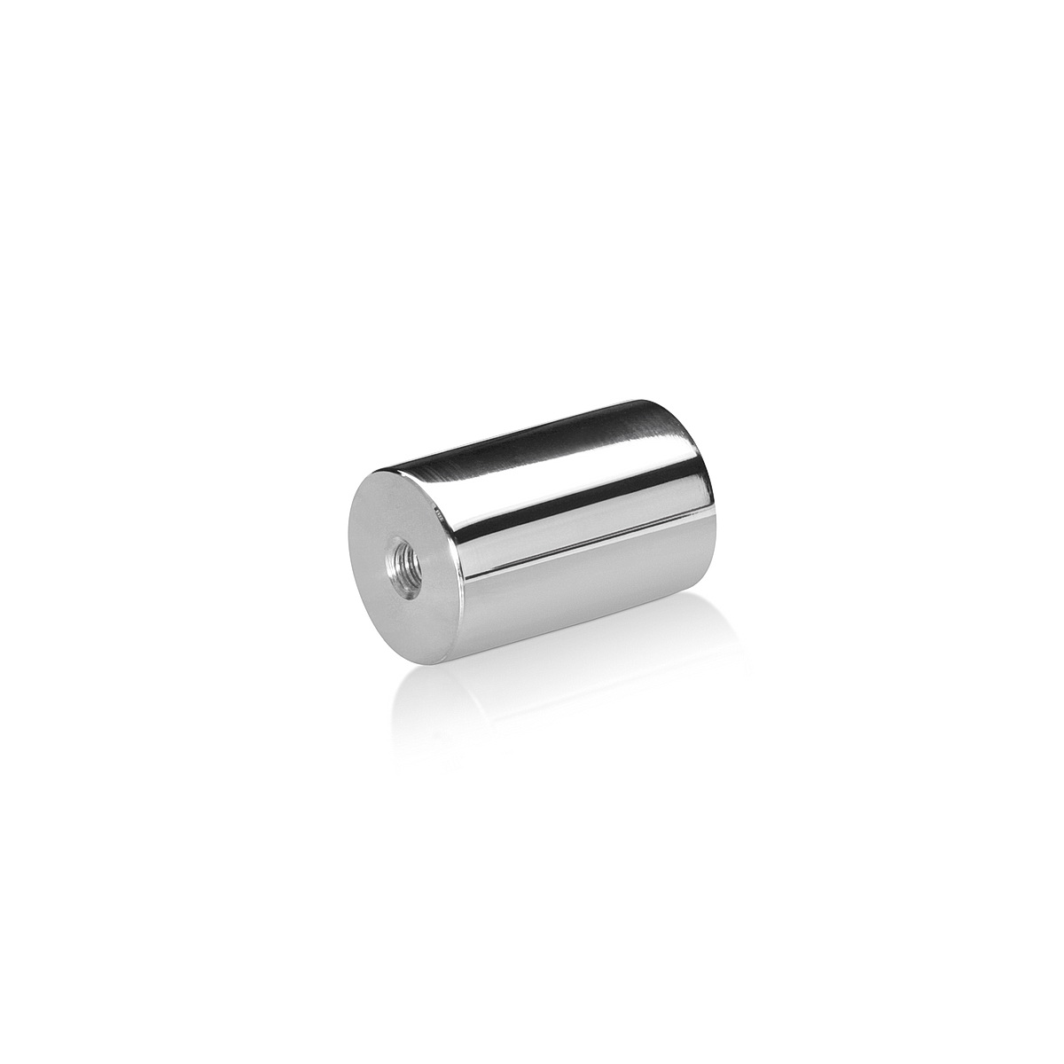 1/4-20 Threaded Barrels Diameter: 1'', Length: 1 1/2'', Polished Finish Grade 304 [Required Material Hole Size: 17/64'' ]