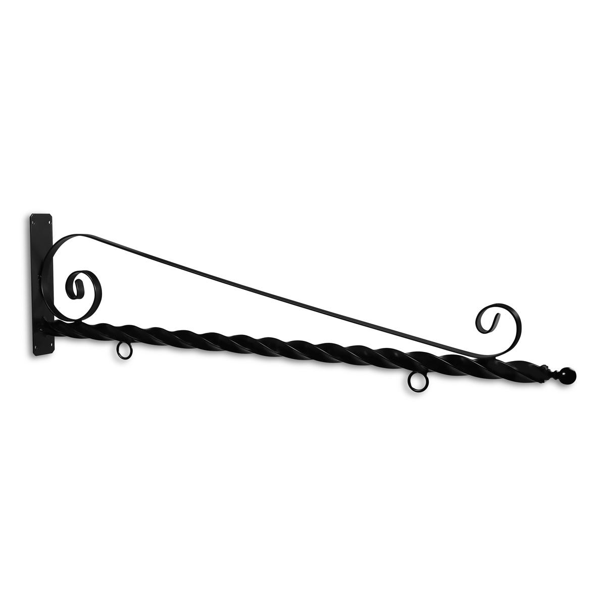 Deluxe Post Brackets With Ball Finial - Black