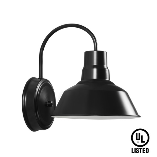 8'' Diameter Satin Black Wall Sconce Barn Light