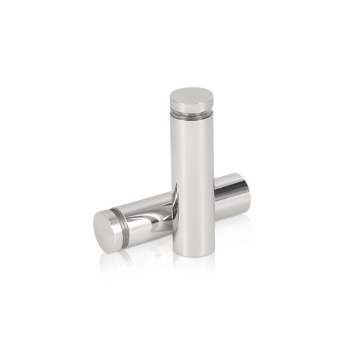 3/4'' Diameter X 2-1/2'' Barrel Length, Stainless Steel Polished Finish. Easy Fasten Standoff (For Inside Use Only) [Required Material Hole Size: 7/16'']