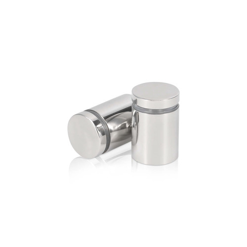 7/8'' Diameter X 1'' Barrel Length, Stainless Steel Polished Finish. Easy Fasten Standoff (For Inside Use Only) [Required Material Hole Size: 7/16'']