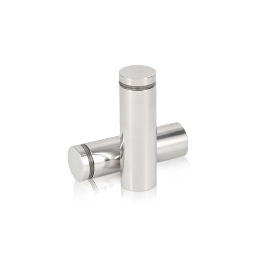 7/8'' Diameter X 2-1/2'' Barrel Length, Stainless Steel Polished Finish. Easy Fasten Standoff (For Inside Use Only) [Required Material Hole Size: 7/16'']