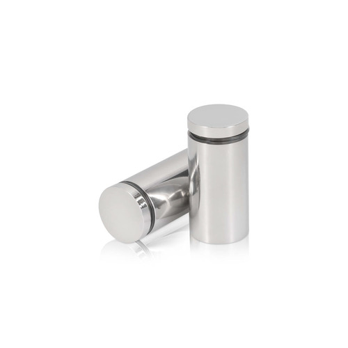 1'' Diameter X 1-3/4'' Barrel Length, Stainless Steel Polished Finish. Easy Fasten Standoff (For Inside Use Only) [Required Material Hole Size: 7/16'']