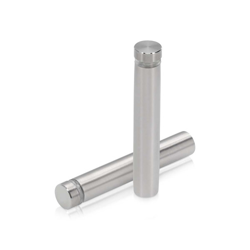 1/2'' Diameter X 2-1/2'' Barrel Length, Stainless Steel Brushed Finish. Easy Fasten Standoff (For Inside Use Only) [Required Material Hole Size: 3/8'']