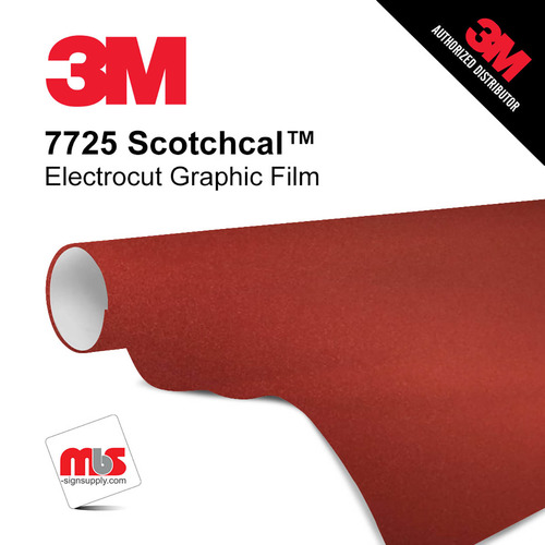 15'' x 10 Yards 3M™ 7725 Scotchcal™ ElectroCut™ Gloss Steampunk Red 8 year Unpunched 2 Mil Cast Graphic Vinyl Film (Color Code 243)