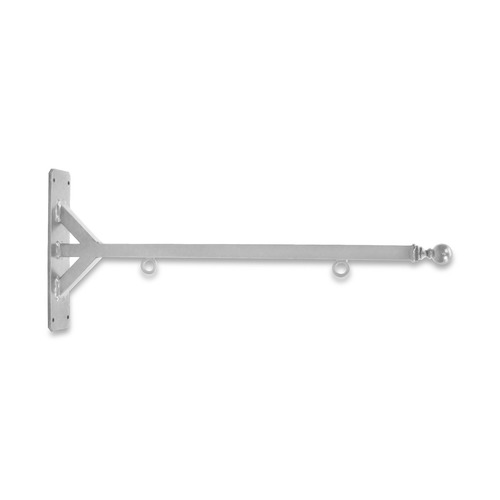 24'' Gray Horizontal Straight Shaft Steel Bracket with Ball Finial