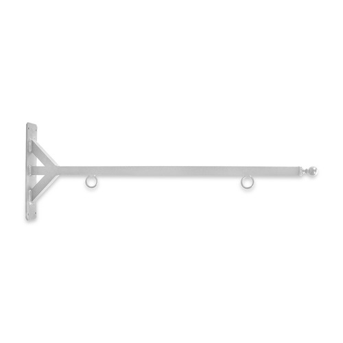 36'' Gray Horizontal Straight Shaft Steel Bracket with Ball Finial