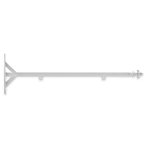 36'' Gray Horizontal Straight Shaft Steel Bracket with Fleur De Lis Finial