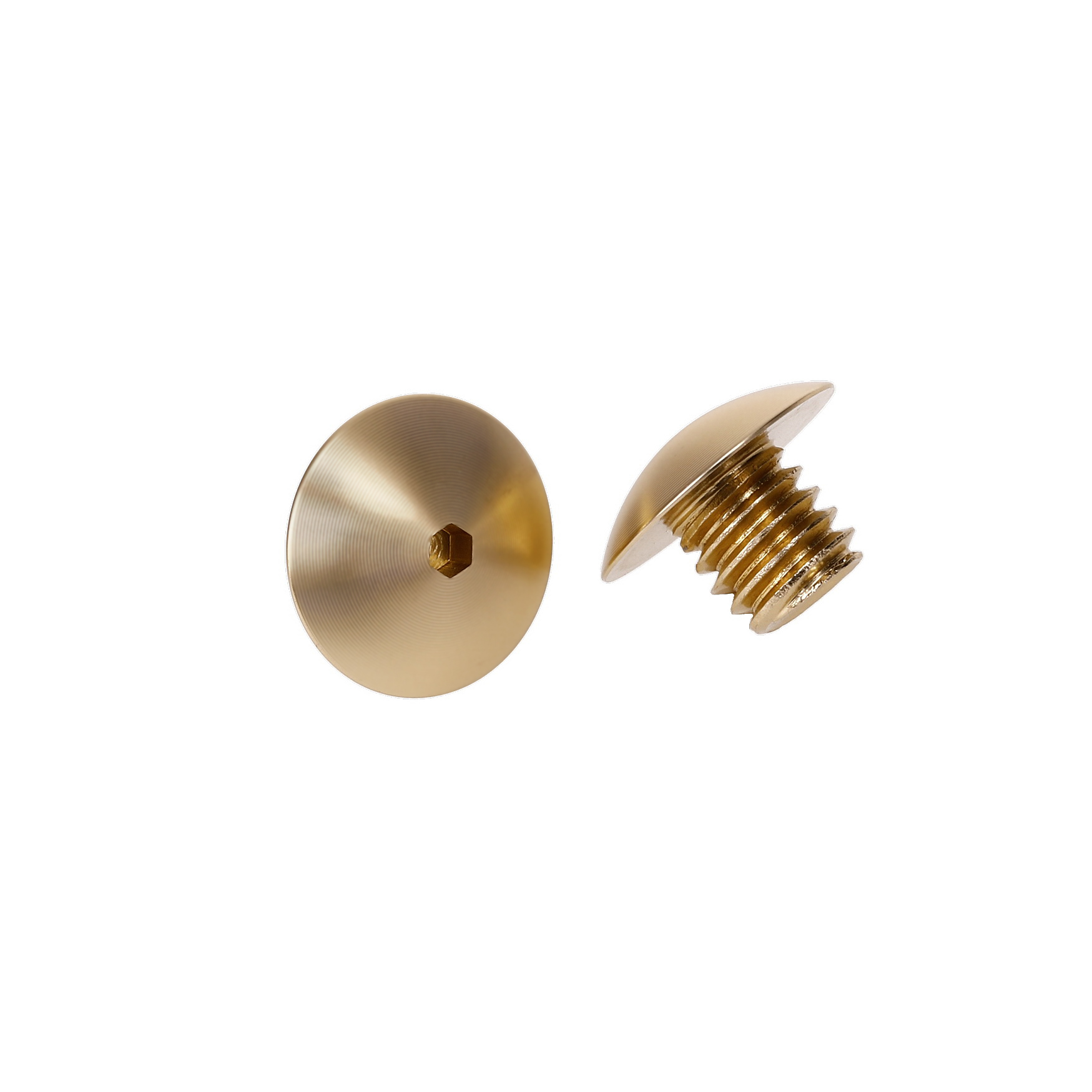 Low Profile Champagne Anodized Aluminum Bolt 5/16-18 Thread, Length 5/16'', 3/32'' Hex Broach