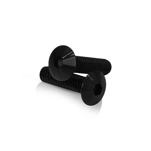 Black Anodized Aluminum Bolt 1/4-20 Thread, length 3/4'', 5/32''' Hex Broach